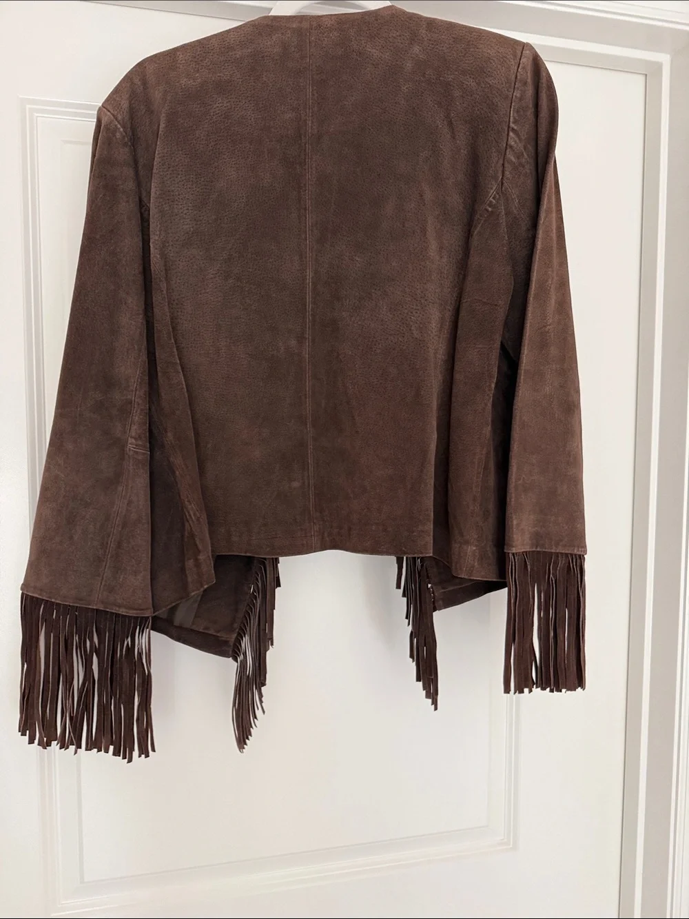 Boston Proper Brown Suede Fringe Jacket - Picture 3 of 4